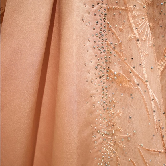 Engagement dress with rhinestones (overskirt, long sleeve) - Picture 5 of 7